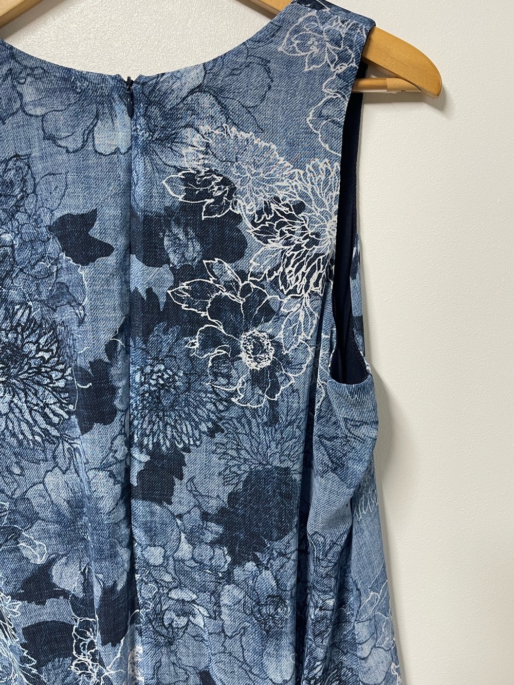 KAREN KANE Sleeveless Blue Floral Shift Dress Women’s XL - Picture 7 of 14